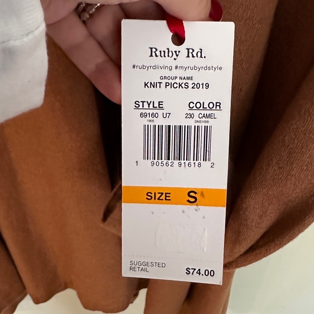 Ruby Rd. Rust Cardigan with Plush Collar - Picture 5 of 5